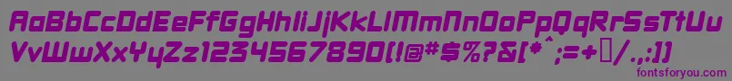 Czcionka DBXLNWI  – fioletowe czcionki na szarym tle