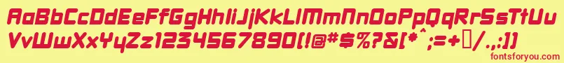 DBXLNWI  Font – Red Fonts on Yellow Background