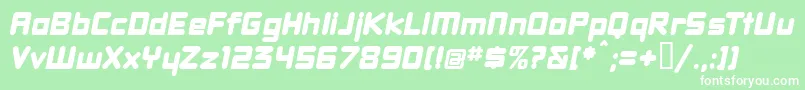 Fonte DBXLNWI  – fontes brancas em um fundo verde