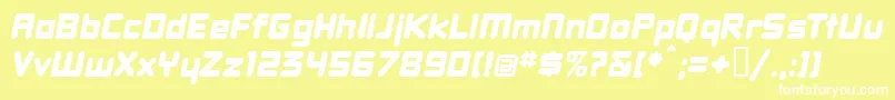 DBXLNWI  Font – White Fonts on Yellow Background