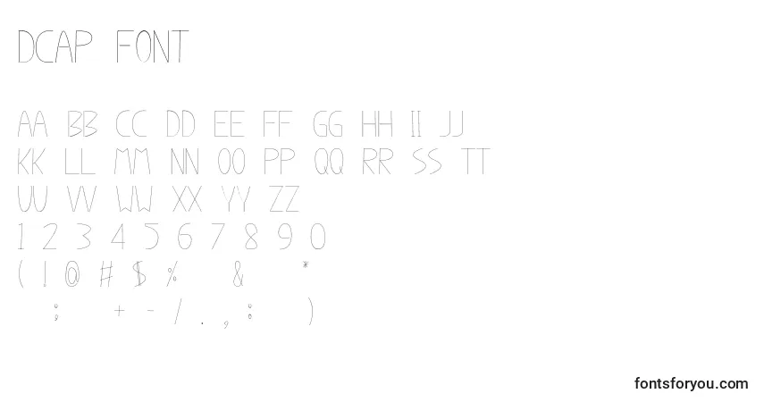 A fonte Dcap font – alfabeto, números, caracteres especiais