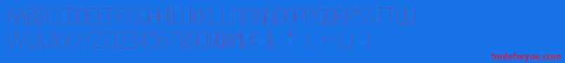 dcap font-Schriftart – Rote Schriften auf blauem Hintergrund