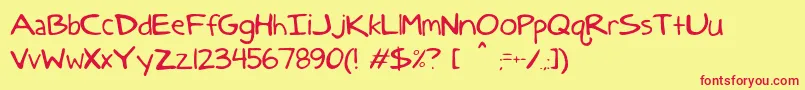 DCC   AnatoliaClasic Font – Red Fonts on Yellow Background