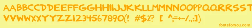 DCC   AnatoliaStrong Font – Orange Fonts on Yellow Background