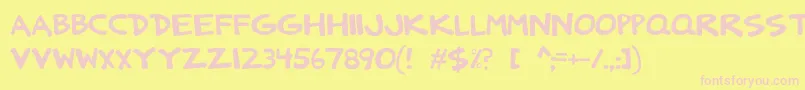 Шрифт DCC   AnatoliaStrong – розовые шрифты на жёлтом фоне