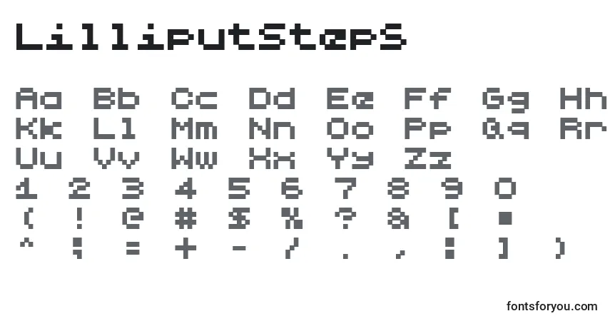 Czcionka LilliputSteps – alfabet, cyfry, specjalne znaki