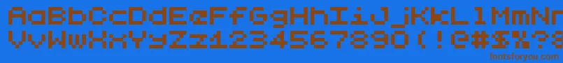 LilliputSteps Font – Brown Fonts on Blue Background