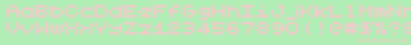 LilliputSteps-fontti – vaaleanpunaiset fontit vihreällä taustalla