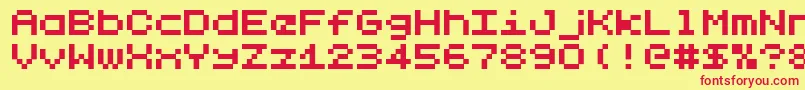 LilliputSteps-fontti – punaiset fontit keltaisella taustalla