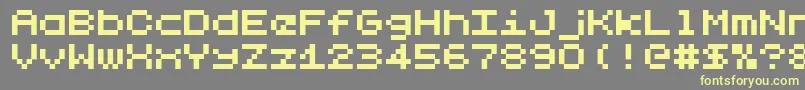 LilliputSteps-fontti – keltaiset fontit harmaalla taustalla