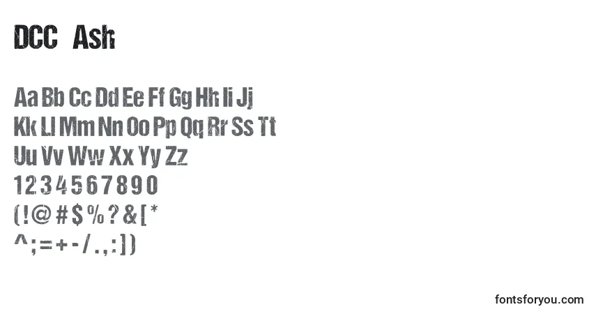 Schriftart DCC   Ash – Alphabet, Zahlen, spezielle Symbole