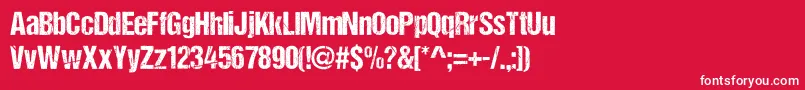 DCC   Ash Font – White Fonts on Red Background