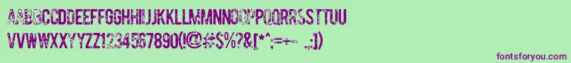 DCC   Bomber Font – Purple Fonts on Green Background