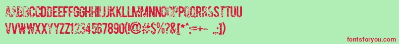 DCC   Bomber Font – Red Fonts on Green Background