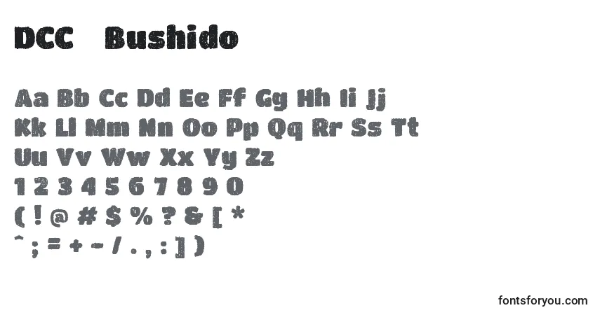 A fonte DCC   Bushido – alfabeto, números, caracteres especiais