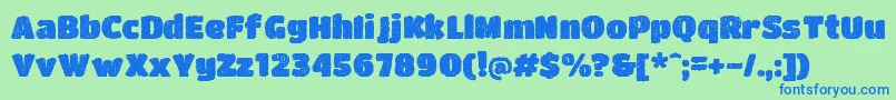 DCC   Bushido Font – Blue Fonts on Green Background