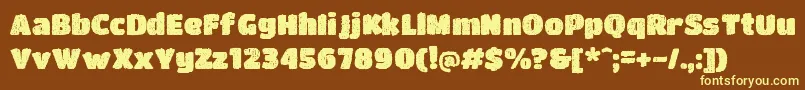 DCC   Bushido Font – Yellow Fonts on Brown Background