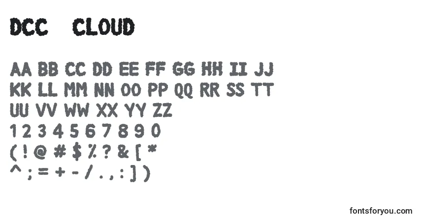 Fuente DCC   Cloud - alfabeto, números, caracteres especiales