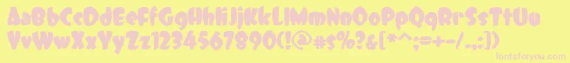 DCC   Dreamer-fontti – vaaleanpunaiset fontit keltaisella taustalla