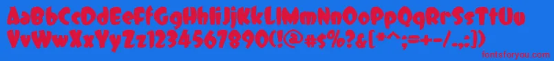 DCC   Dreamer-Schriftart – Rote Schriften auf blauem Hintergrund
