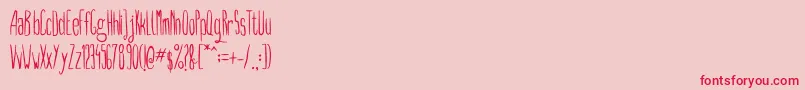 dcc   long nails Font – Red Fonts on Pink Background