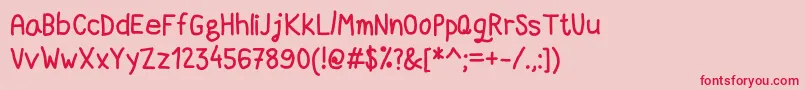 フォントDCC   Marker Quick – ピンクの背景に赤い文字