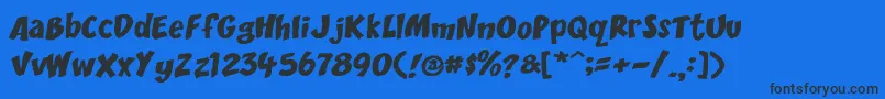 DCC   Scisor Font – Black Fonts on Blue Background