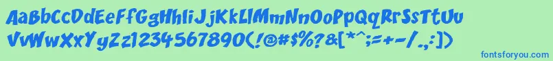DCC   Scisor Font – Blue Fonts on Green Background