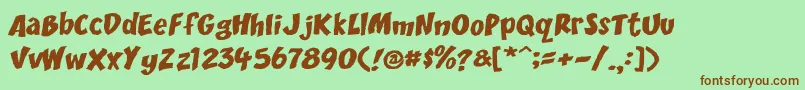 DCC   Scisor Font – Brown Fonts on Green Background