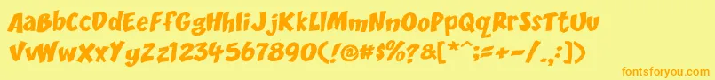 DCC   Scisor Font – Orange Fonts on Yellow Background