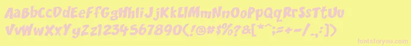 DCC   Scisor Font – Pink Fonts on Yellow Background