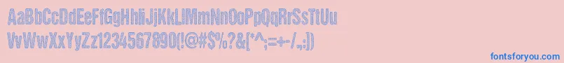 DCC   Stained Aliens-fontti – siniset fontit vaaleanpunaisella taustalla