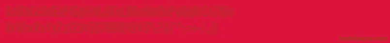 フォントDCC   Stained Aliens – 赤い背景に茶色の文字