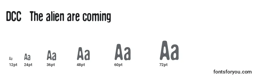 DCC   The alien are coming Font Sizes