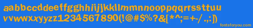 DdaftT l Font – Orange Fonts on Blue Background