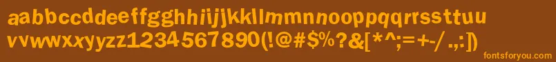 DdaftT l Font – Orange Fonts on Brown Background