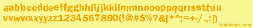 DdaftT l Font – Orange Fonts on Yellow Background