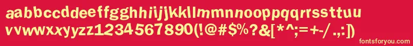 DdaftT l Font – Yellow Fonts on Red Background