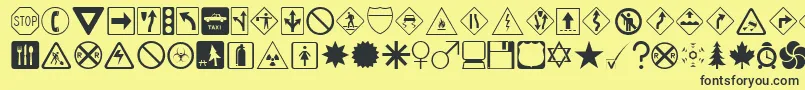 フォントDDSIGNS – 黒い文字の黄色い背景