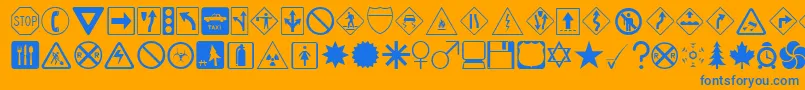 DDSIGNS Font – Blue Fonts on Orange Background