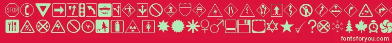 DDSIGNS Font – Green Fonts on Red Background