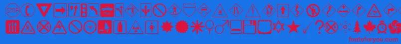 Police DDSIGNS – polices rouges sur fond bleu