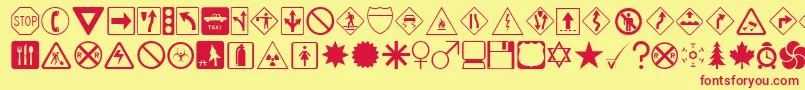 DDSIGNS Font – Red Fonts on Yellow Background