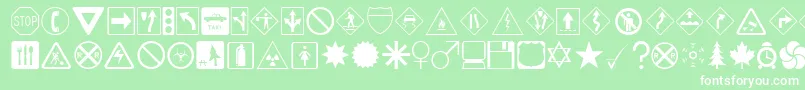 DDSIGNS-Schriftart – Weiße Schriften auf grünem Hintergrund