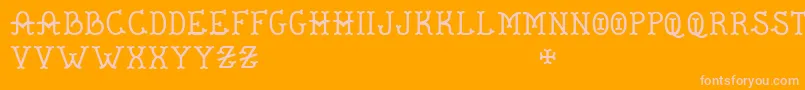De Flandre   BC-Schriftart – Rosa Schriften auf orangefarbenem Hintergrund