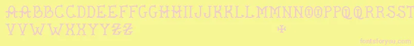 De Flandre   BC-fontti – vaaleanpunaiset fontit keltaisella taustalla