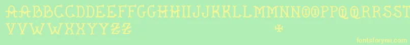 De Flandre   BC Font – Yellow Fonts on Green Background