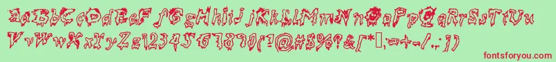 DEAD    Font – Red Fonts on Green Background