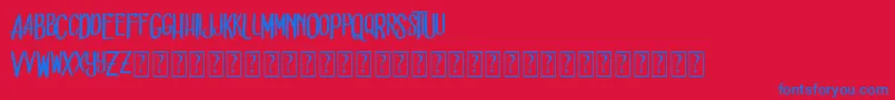 フォントDead solD – 赤い背景に青い文字