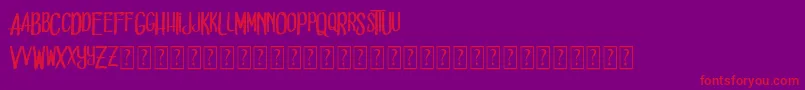 フォントDead solD – 紫の背景に赤い文字